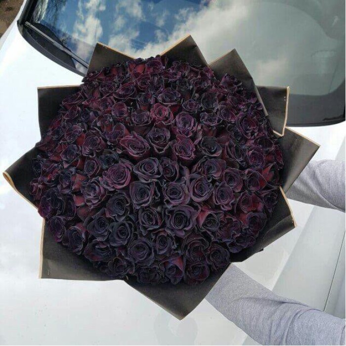 Букет 101 черная роза