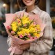 Букет 15 тюльпанов с мимозой