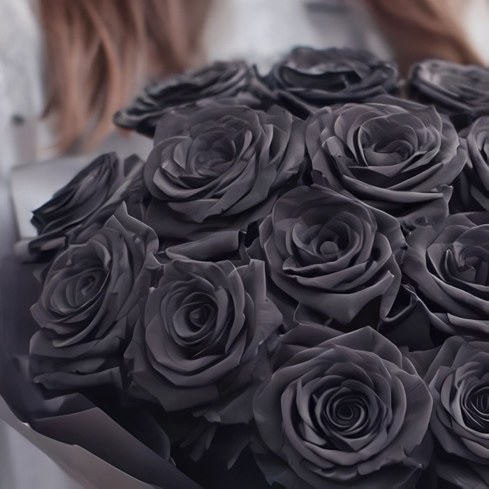 Букет 17 черных роз