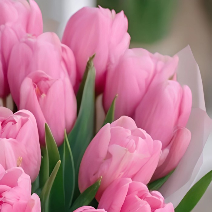 Букет 25 розовых тюльпанов