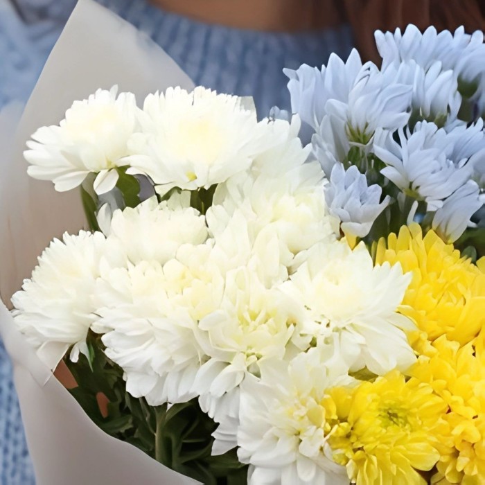 Букет 3 хризантемы микс