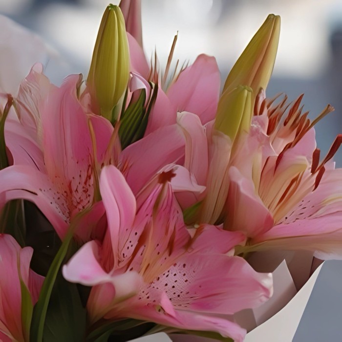 Букет 3 розовые лилии