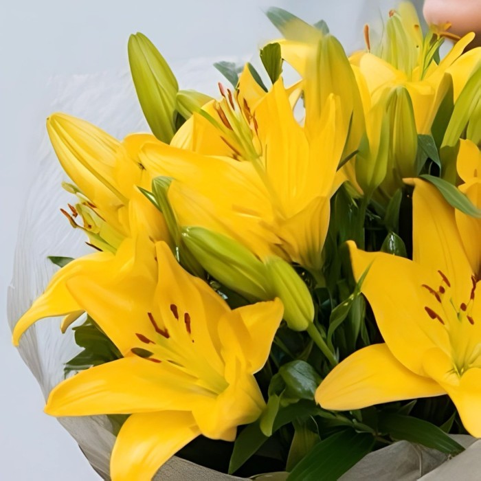 Букет 3 желтые лилии