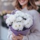 Букет 5 белых кустовых хризантем