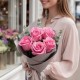 Букет 5 розовых роз 50 см