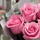 Букет 5 розовых роз 50 см
