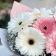 Букет 7 бело-розовых гербер
