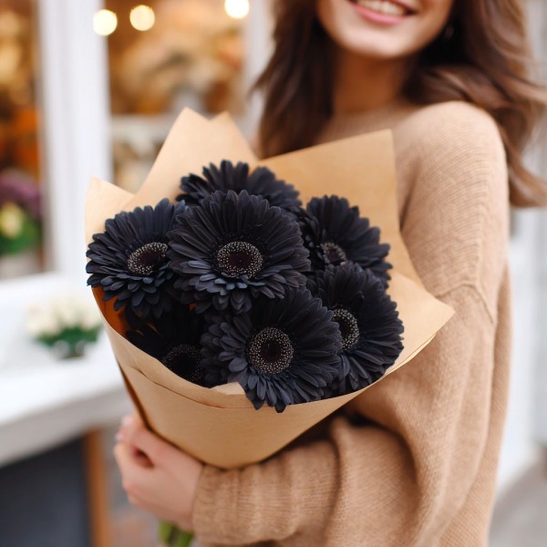 7 черных гербер