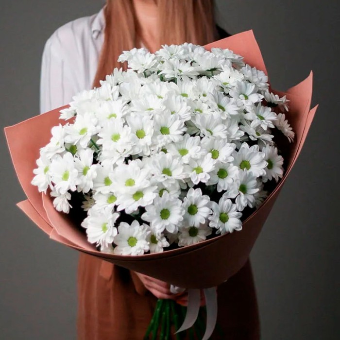 Букет 11 белых хризантем