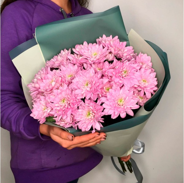 Розовая хризантема 5 шт.