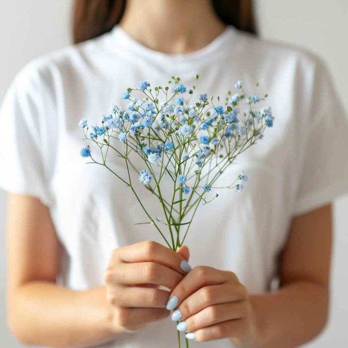 1 веточка голубой гипсофилы