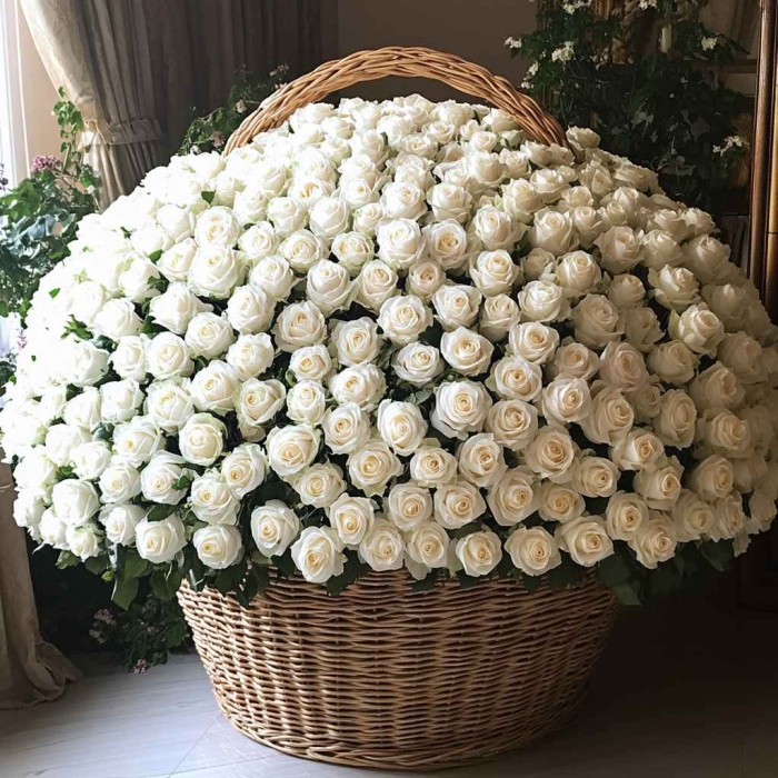 Букет 1001 белая роза