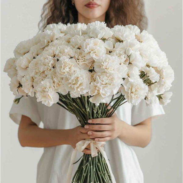 101 белая гвоздика