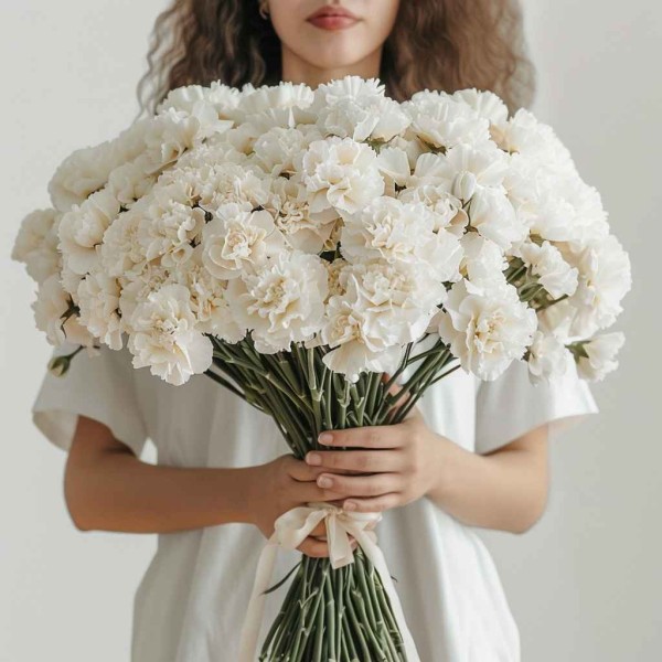 101 белая гвоздика