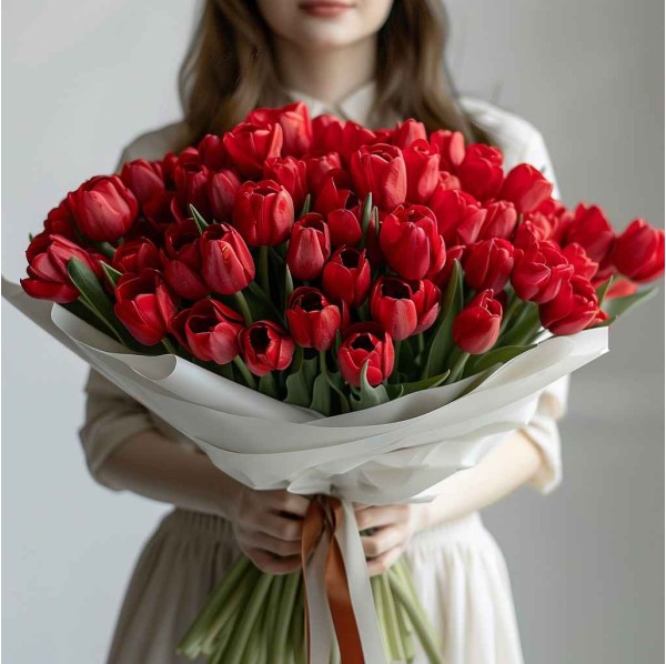 101 красный тюльпан