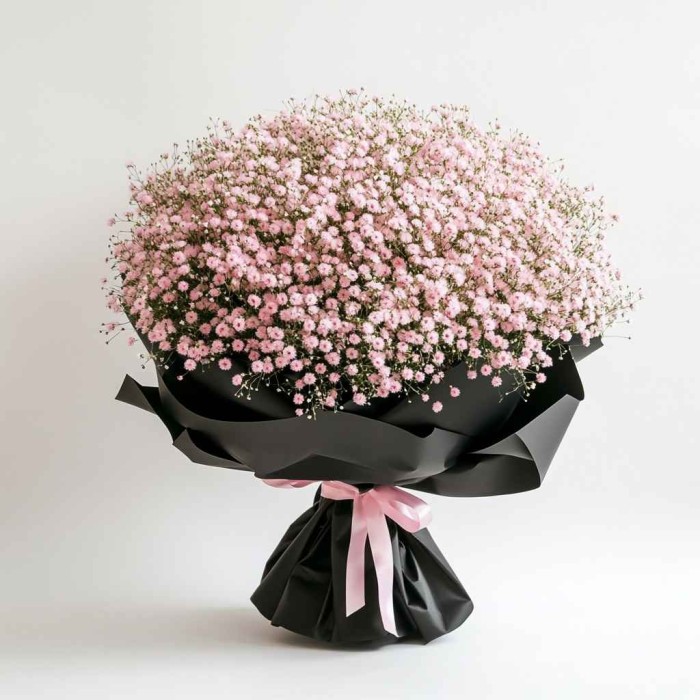 Букет 101 розовая гипсофила