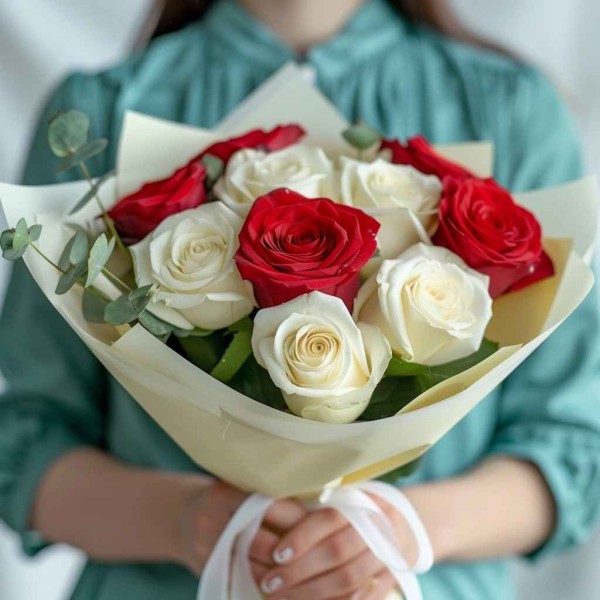 Букет 11 роз микс