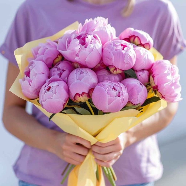 15 пионов сорта Сара Бернар