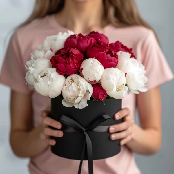 15 пионов в коробке