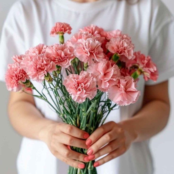 15 розовых гвоздик