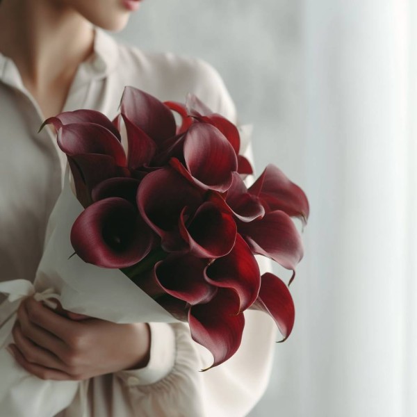 17 темно-красных калл