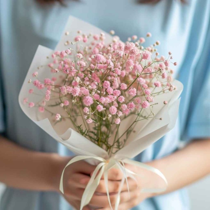 Букет 3 нежно-розовые гипсофилы