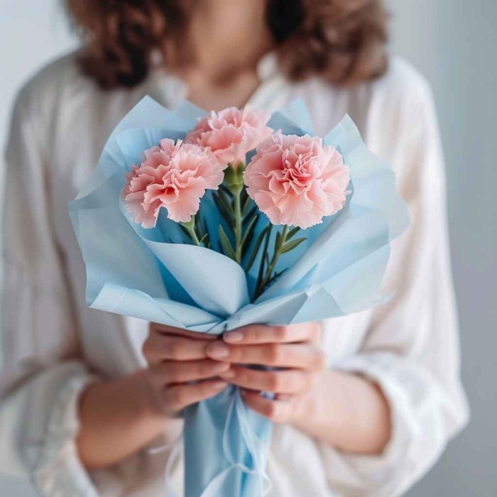 Букет 3 розовые гвоздики