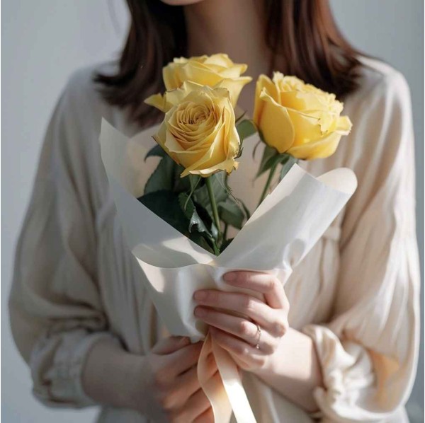 Букет 3 желтые розы