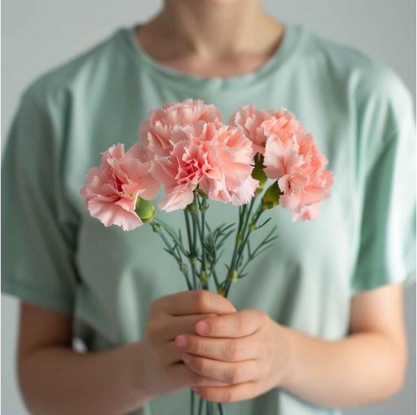 5 розовых гвоздик