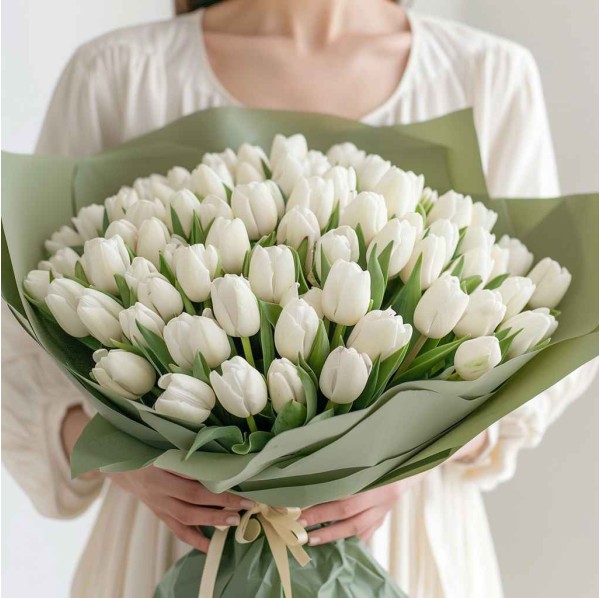 51 белый тюльпан