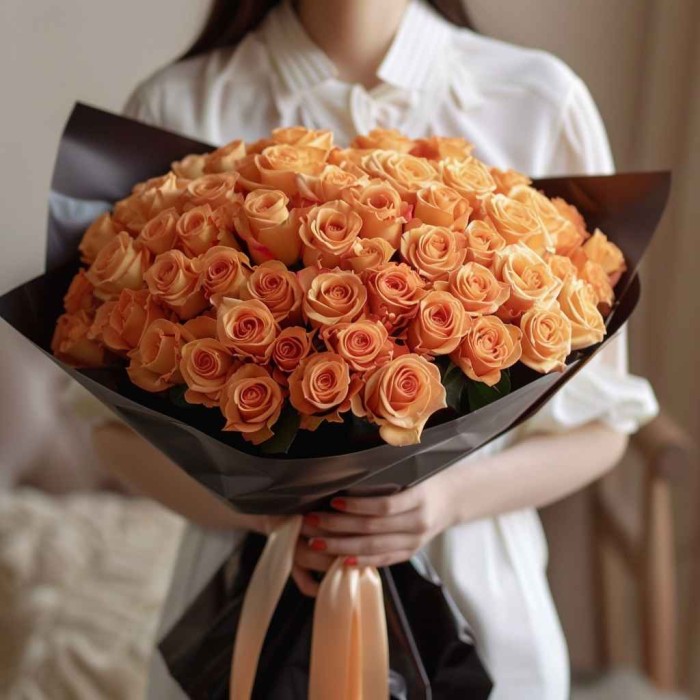 Букет 51 оранжевая роза