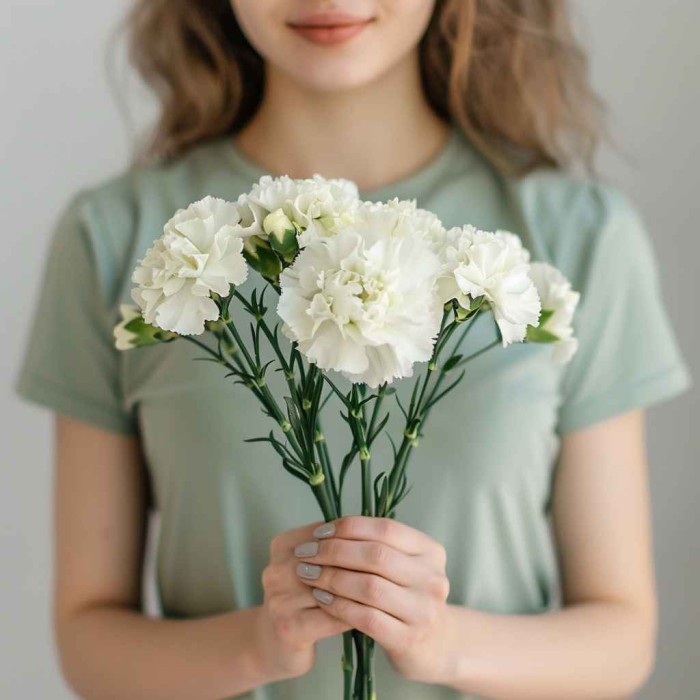 Букет 7 белых гвоздик