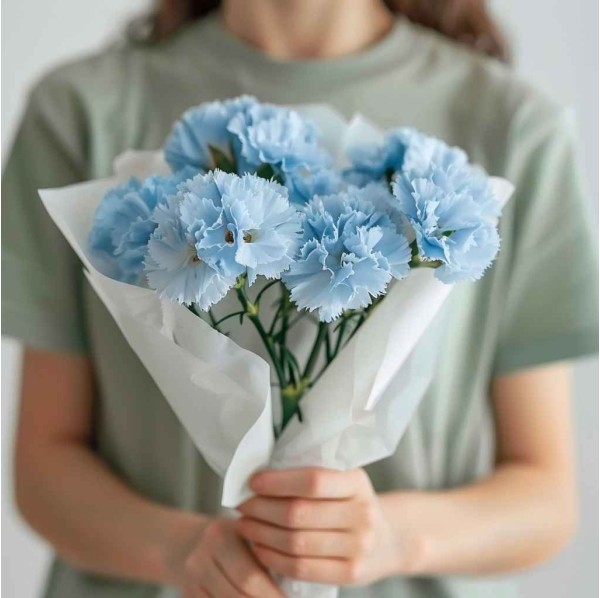 7 голубых гвоздик