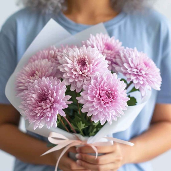 7 крупных хризантем