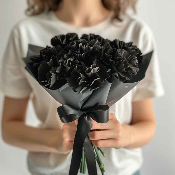 9 черных гвоздик