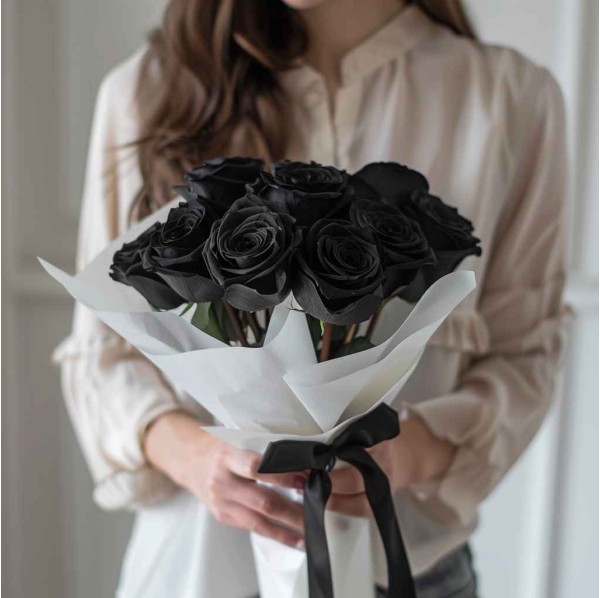 9 черных роз