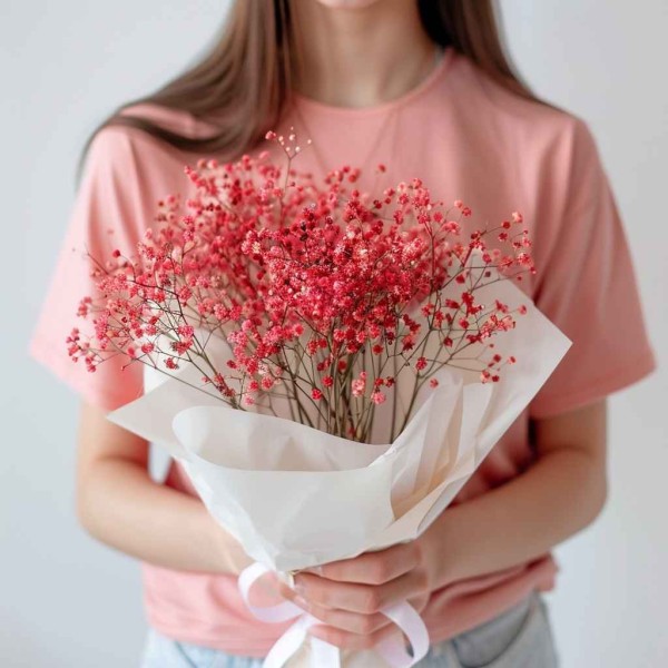 9 красных гипсофил