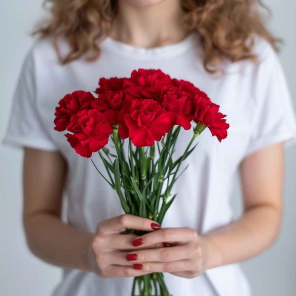 9 красных гвоздик