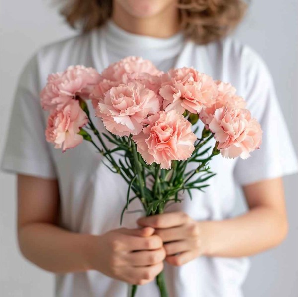 9 розовых гвоздик