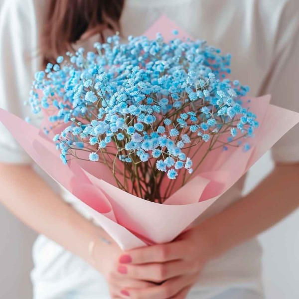 9 синих гипсофил