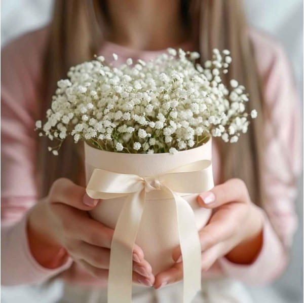 Гипсофила в шляпной коробке