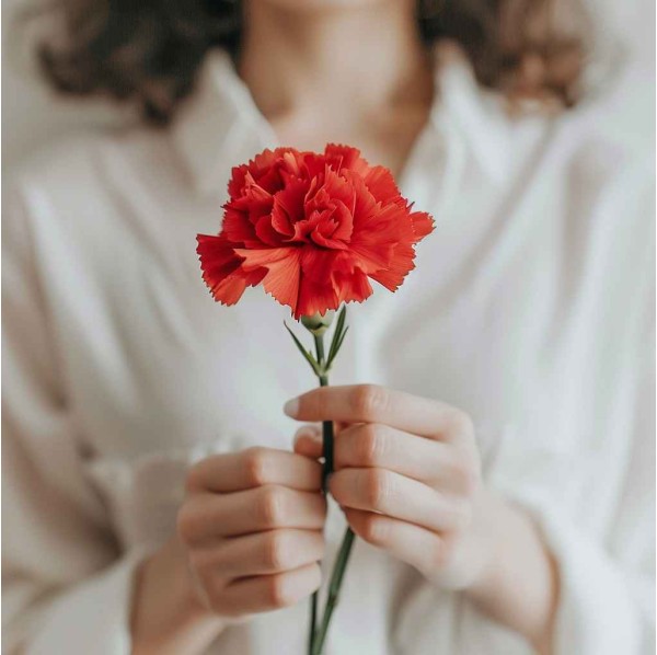 Красная гвоздика 1 штука