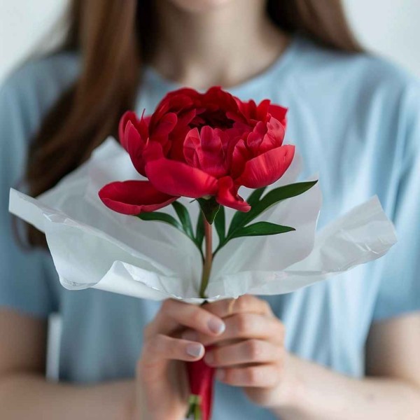 Мини букет из 1 пиона