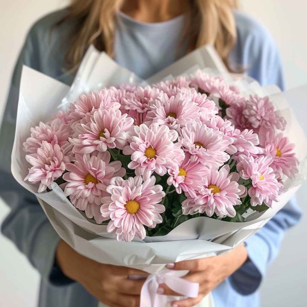 Монобукет из 7 кустовых хризантем