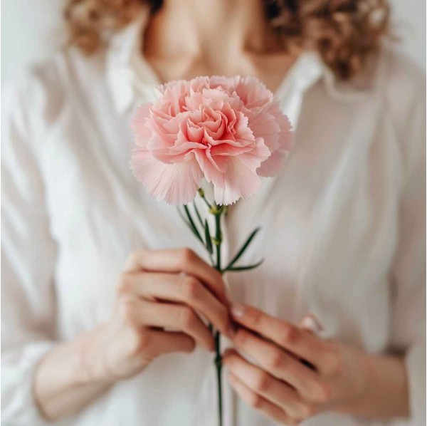 Одна розовая гвоздика