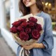 Букет 11 бордовых роз