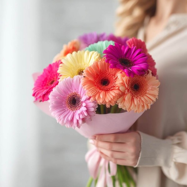 11 разноцветных гербер