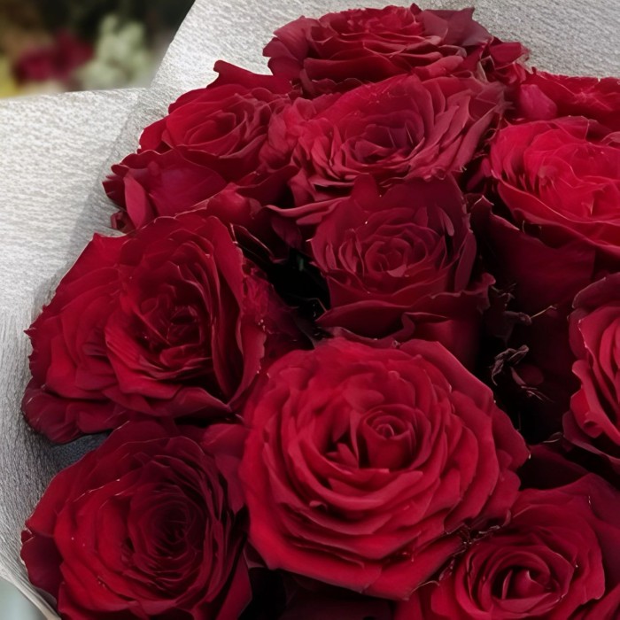 Букет 15 бордовых роз