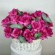 17 французских розовых роз в корзине