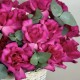 17 французских розовых роз в корзине
